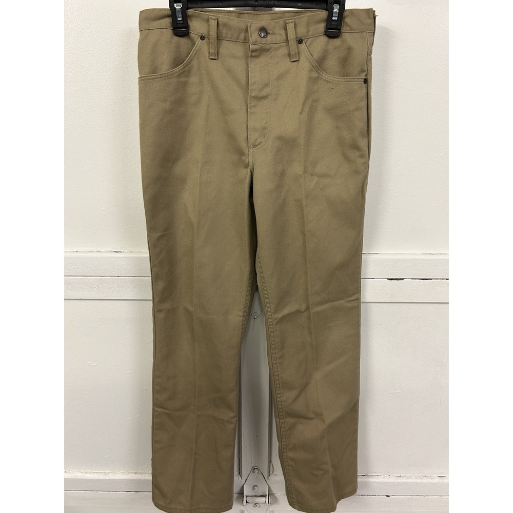 Rustler Khaki Twill Work Pants -‎ 32x30 Men's - Jeans USA-Made Vintage Talon Zip